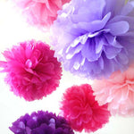 7 Mixed Large Sized Tissue Paper Pom Pom Ready To Ship Package | Shades of Purple | DOTOLY