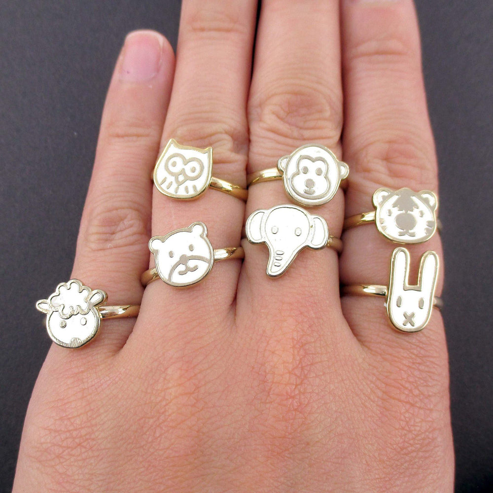 adorable-animal-shaped-7-piece-adjustable-ring-set-in-white