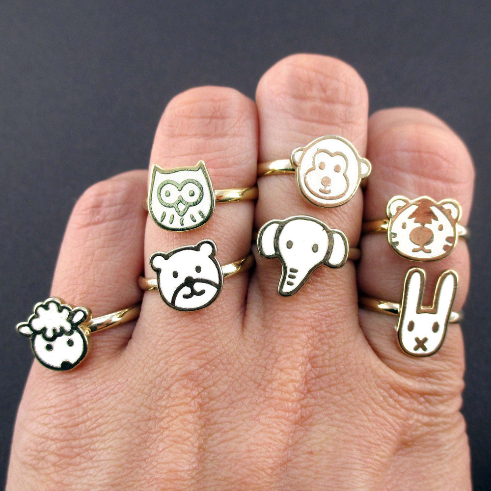adorable-animal-shaped-7-piece-adjustable-ring-set-in-white