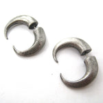 Fake Gauge Earrings: Rocker Chic Spike Hook Faux Plug Stud Earrings in Silver | DOTOLY