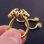 Spirit Animal Rings in the Shape of Flamingo Parrot and Horse in Gold