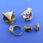 owl-shaped-animal-rings-and-stud-earrings-4-piece-set-in-brass-size-6