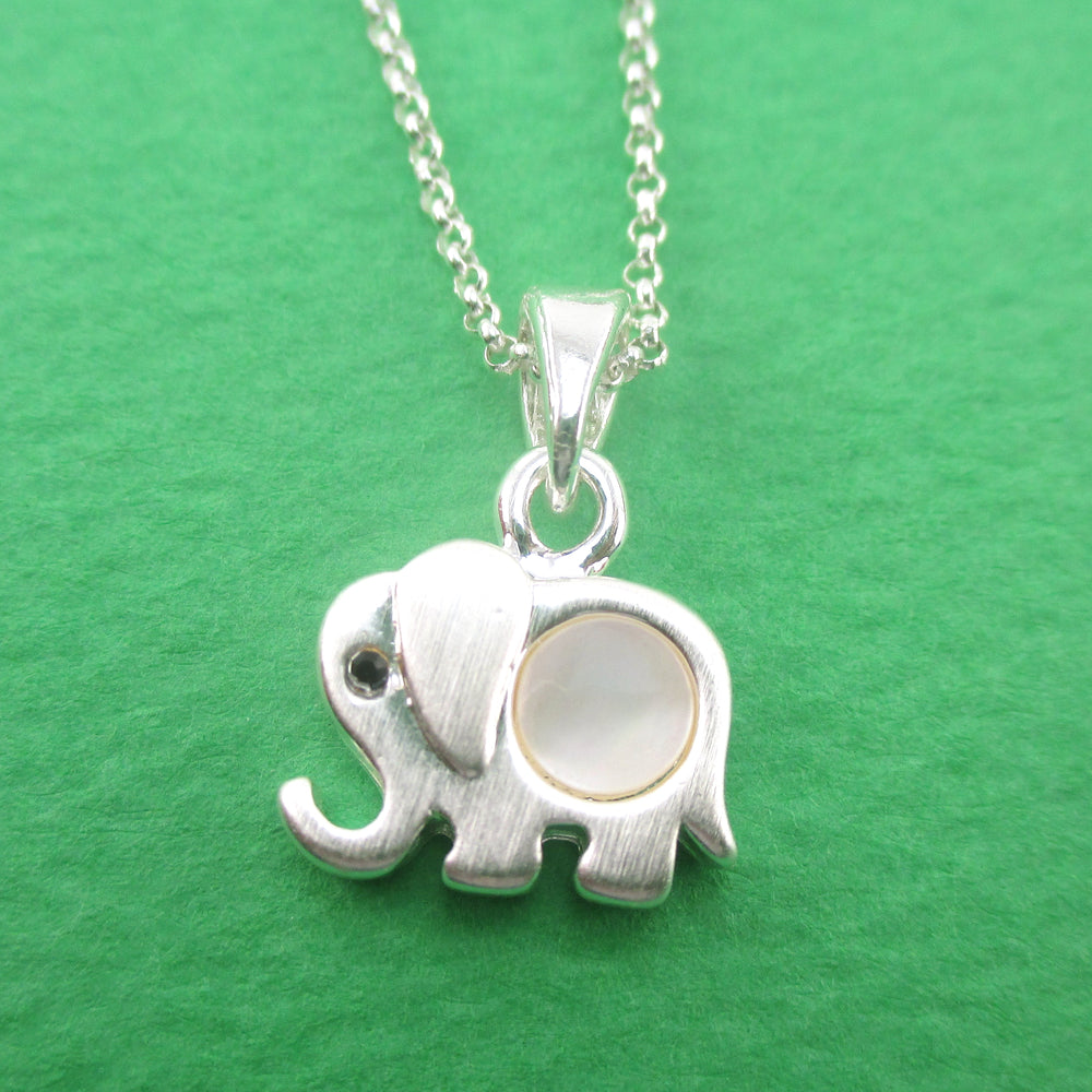 Elephant Totem Animal Themed Charm Necklace in Silver