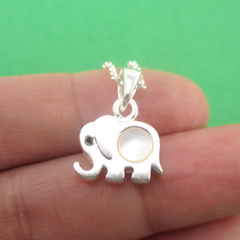 Elephant Totem Animal Themed Charm Necklace in Silver