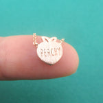Peach Shaped Peachy Typography Fruit Charm Necklace | DOTOLY