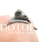 Mouse Animal Wrap Around Ring in Silver - Sizes 4 to 9 Available | DOTOLY