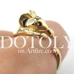 Mouse Animal Wrap Around Ring in Shiny Gold - Sizes 4 to 9 Available | DOTOLY
