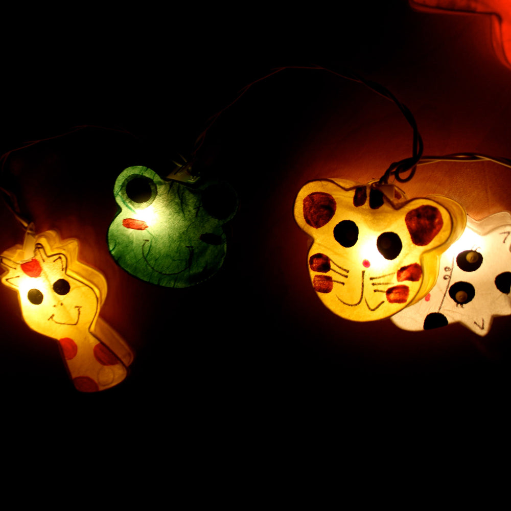 Mixed Animal Shaped Handmade Mulberry Paper String Light Lanterns | DOTOLY
