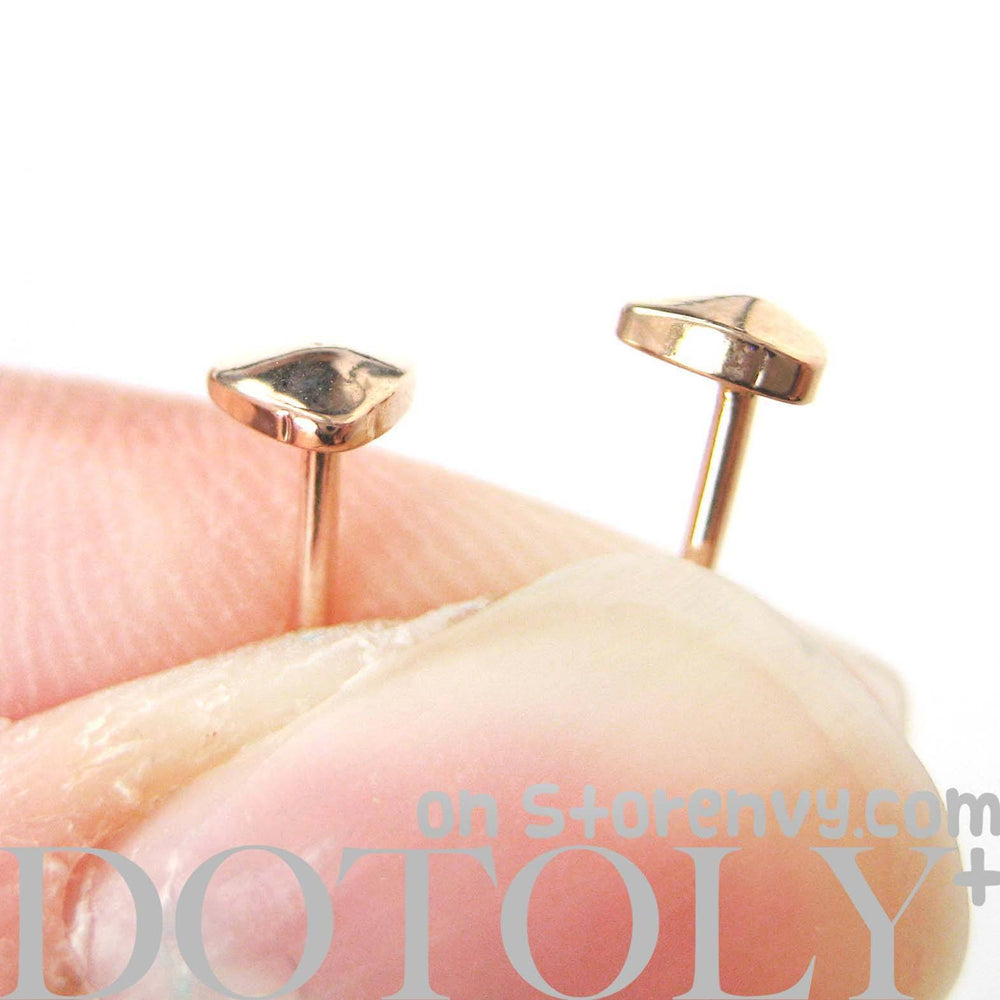 Tiny Classic Heart Shaped Stud Earrings in Rose Gold | DOTOLY | DOTOLY