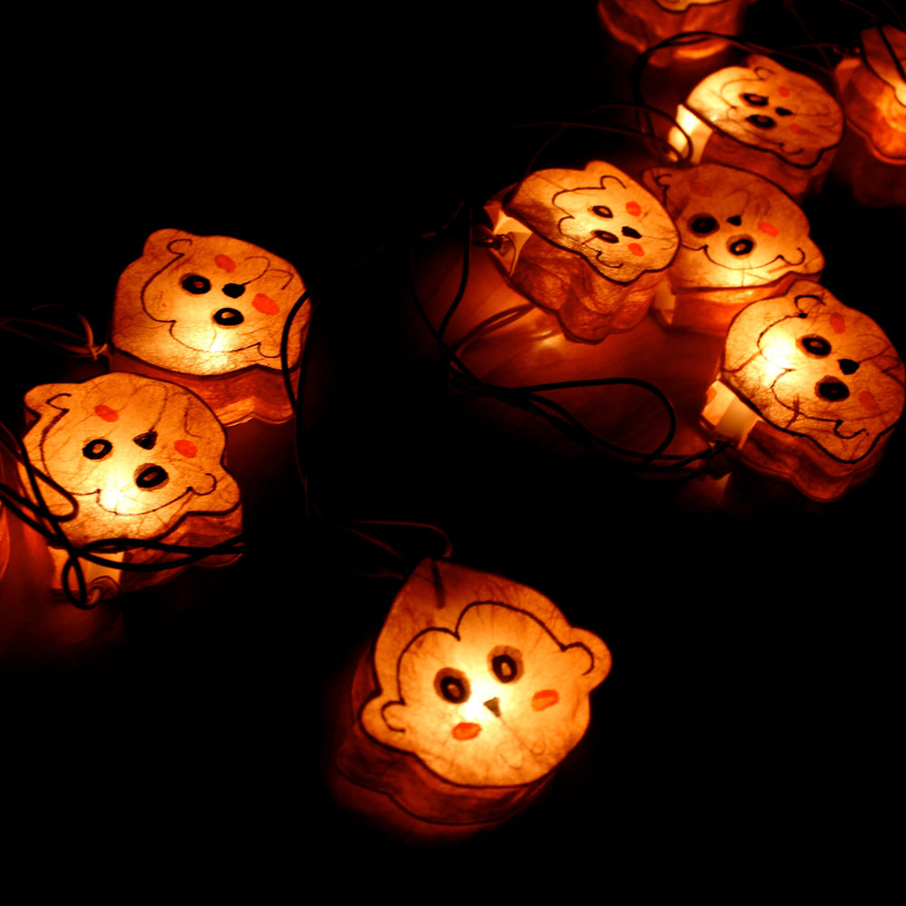 Monkey Animal Shaped Handmade Mulberry Paper String Light Lanterns | DOTOLY