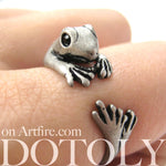 Lizard Gecko Animal Wrap Around Ring in Silver - Size 4 to 9 Available | DOTOLY
