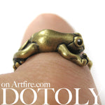 Leap Frog Realistic Animal Ring in Brass - Size 4 to 8.5 Available | DOTOLY