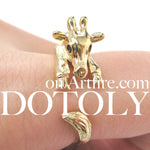 Baby Giraffe Animal Wrap Around Ring in Shiny Gold - Sizes 4 to 9 | DOTOLY