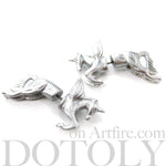 Fake Gauge Earrings: Mythical Unicorn Horse Animal Faux Plug Stud Earrings in Glittery Silver | DOTOLY