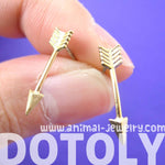 Realistic Arrow Shaped Stud Earrings in Gold | ALLERGY FREE | DOTOLY