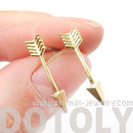 Realistic Arrow Shaped Stud Earrings in Gold | ALLERGY FREE | DOTOLY
