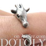 Mother Giraffe Animal Wrap Around Ring in Silver - Sizes 4 to 9 Available | DOTOLY