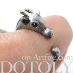 Mother Giraffe Animal Wrap Around Ring in Silver - Sizes 4 to 9 Available | DOTOLY