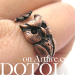 Owl Bird Animal Wrap Around Ring in Copper - Sizes 4 to 8.5 Available | DOTOLY