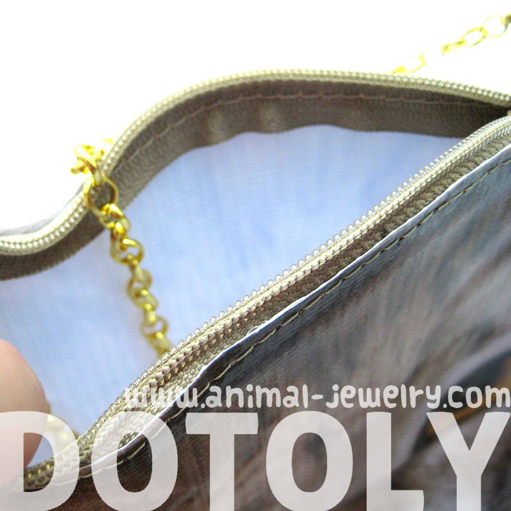 Grey Tabby Kitty Cat Head Shaped Vinyl Animal Themed Cross Shoulder Bag | DOTOLY | DOTOLY