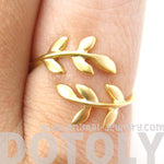 Beautiful Floral Leaves Wrap Around Adjustable Ring in Gold | DOTOLY | DOTOLY