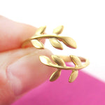 Beautiful Floral Leaves Wrap Around Adjustable Ring in Gold | DOTOLY | DOTOLY