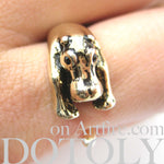 Hippo hippopotamus Animal Wrap Ring in Shiny Gold - Sizes 4 to 9 Available | DOTOLY