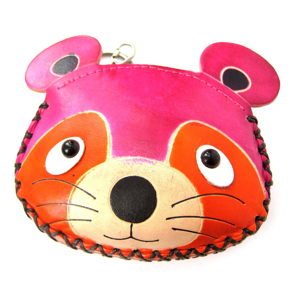 Mouse Animal Shaped Handmade Coin Purse with Key Split Ring Holder | DOTOLY