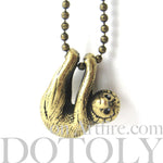 Sloth Baby Animal Pendant Necklace Realistic and Cute in Brass | DOTOLY