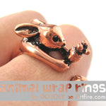 Bunny Rabbit Animal Wrap Ring with Carrot in SHINY Copper - Sizes 4 to 9 Available | DOTOLY