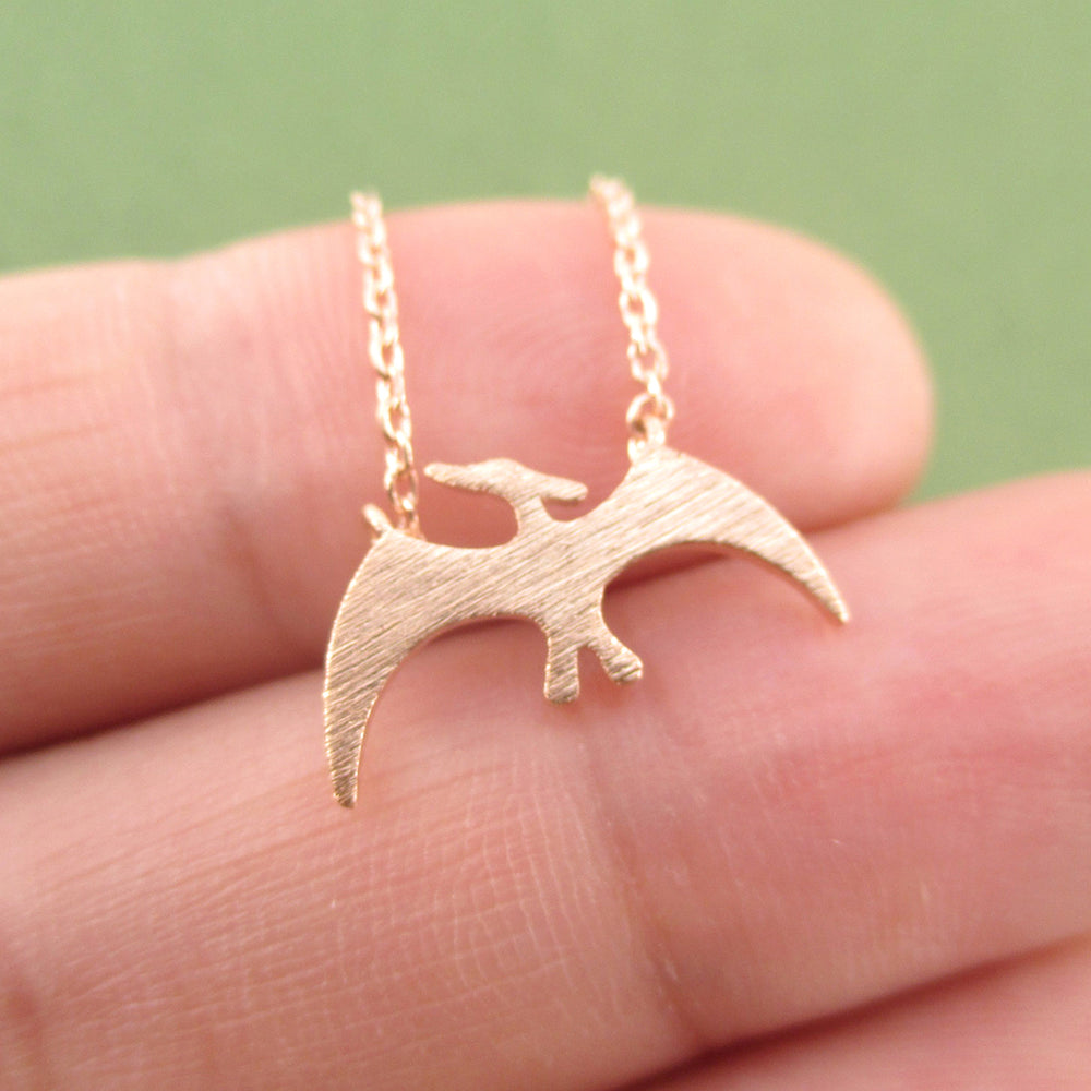 Pterodactyl Dinosaur Silhouette Prehistoric Animal Themed Charm Necklace