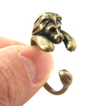 Realistic Lion Animal Wrap Around Ring in Brass - Sizes 4 to 9 Available | DOTOLY