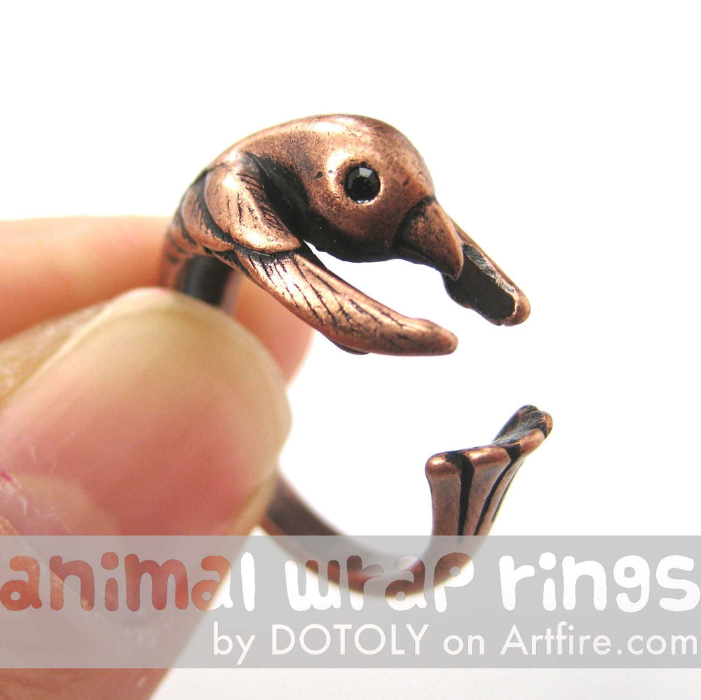 Hummingbird Bird Animal Wrap Around Ring in Copper - Sizes 4 to 9 Available | DOTOLY