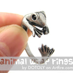Lizard Gecko Animal Wrap Around Ring in Silver - Size 4 to 9 Available | DOTOLY