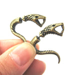 Fake Gauge Earrings: Realistic Snake Cobra Animal Shaped Plug Stud Earrings in Brass | DOTOLY