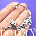 Kitty Cat Animal Wrap Ear Cuff in Silver | DOTOLY | DOTOLY