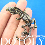 Iguana Chameleon Lizard Realistic Animal Wrap Ear Cuff in Brass | DOTOLY