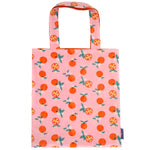 Pretty Orange Pink Clementine Fruity Print Reversible Tote Bags for Women