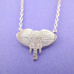 Minimal Elephant Face Shaped Charm Necklace in Silver | Animal Jewelry | DOTOLY