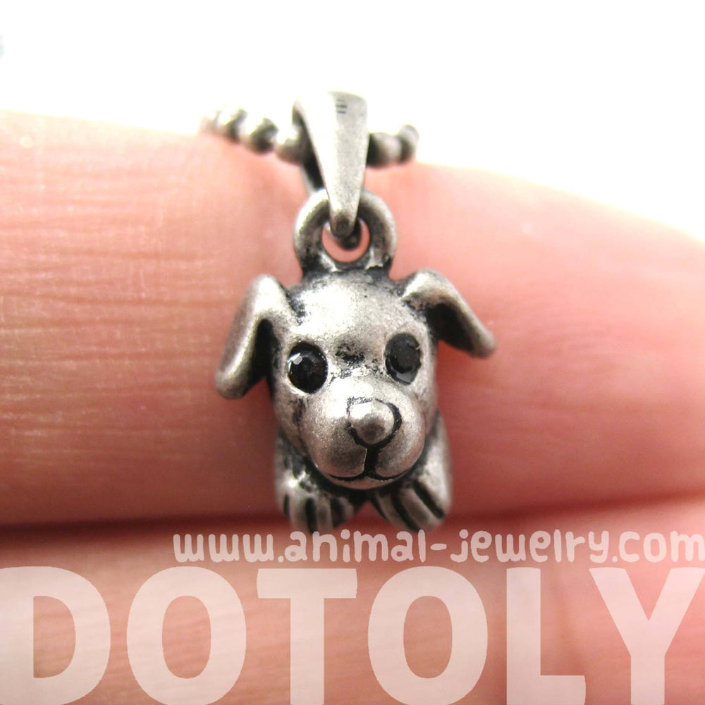 Puppy Dog Adorable Animal Charm Necklace in Silver | Animal Jewelry | DOTOLY