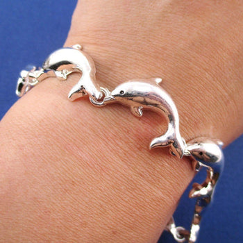 A Pod of Dolphins Shaped Charm Bracelet with Magnetic Clasp | DOTOLY