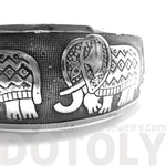 Abstract Elephant Shaped Bangle Cuff Bracelet in Silver | Animal Jewelry | DOTOLY