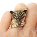 Abstract Fox Face Shaped Animal Wrap Around Ring in Bronze | US Size 5 Only | DOTOLY