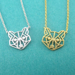 Abstract Panda Bear Face Shaped Pendant Necklace for Animal Lovers