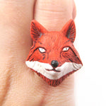 Adjustable Fox Head Shaped Handmade Porcelain Ceramic Animal Ring | DOTOLY | DOTOLY