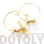 Adorable 3D Kitty Cat Shaped Dangle Hoop Earrings in Gold | Animal Jewelry | DOTOLY