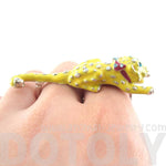 Adorable 3D Leopard Cheetah Shaped Double Finger Enamel Ring | DOTOLY | DOTOLY