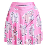 Adorable Alpaca Llama with Wings All Over Print Skirt with Elastic Waist in Pink | DOTOLY