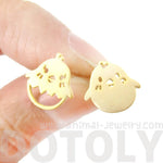 Adorable Baby Boy and Girl Chick Bird Shaped Animal Inspired Stud Earrings in Gold | DOTOLY