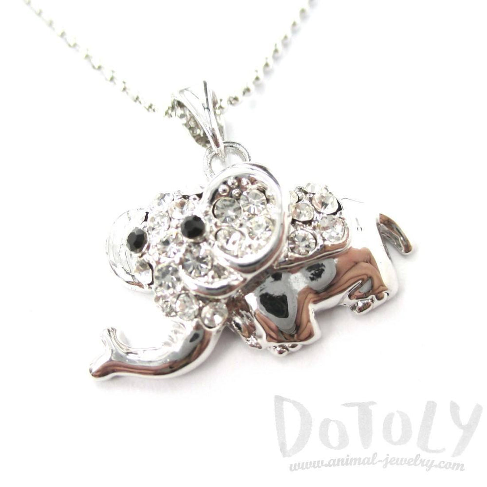 Adorable Baby Cartoon Elephant Shaped Pendant Necklace in Silver | DOTOLY | DOTOLY